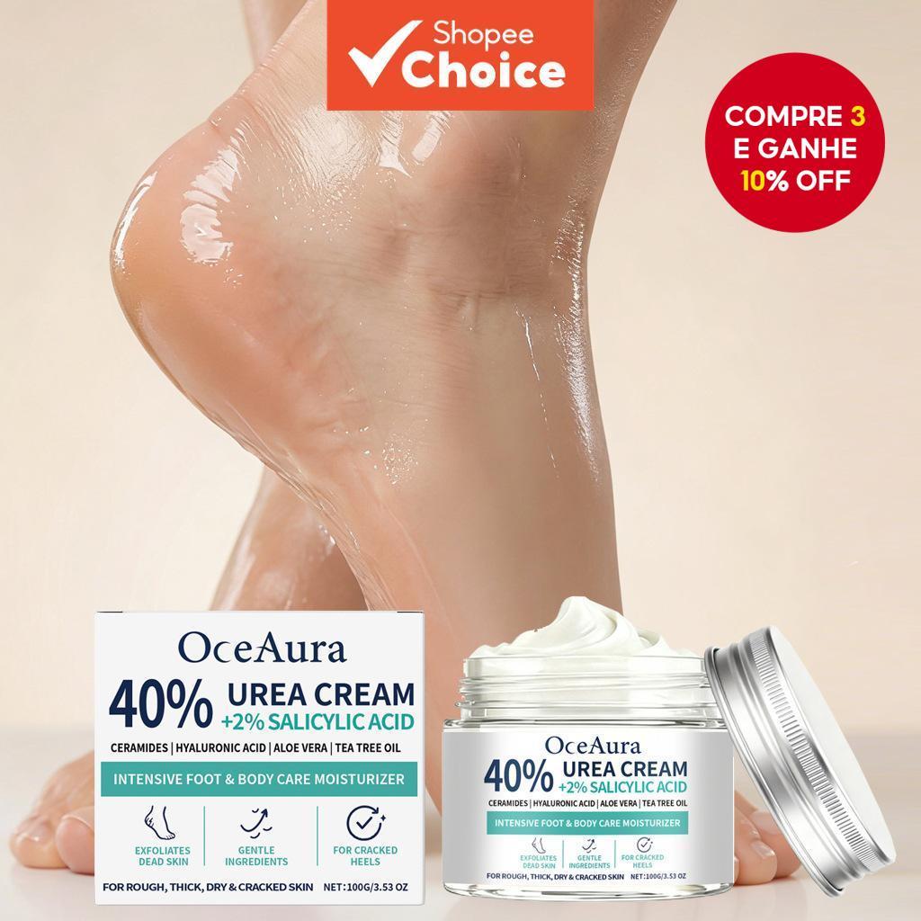 Creme Intensivo Para Pés E Corpo De Ureia 40 % 100g-Repara Calcanhares Muito Secos , Rachados Pele Áspera , Hidratação P