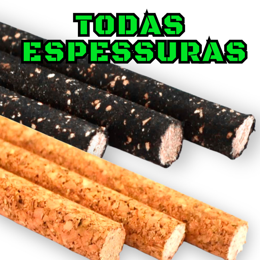 Poleiros Cortiça Preta ou Natural Todas Espessuras Kit com 3 x 30cm
