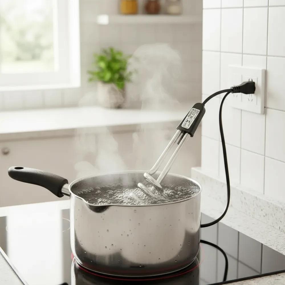 Detalhes do EBULIDOR ELETRICO 500W RABO QUENTE 220V AQUECEDOR AGUA MERGULHAO FERVE RAPIDO CHA CAFE PORTATIL