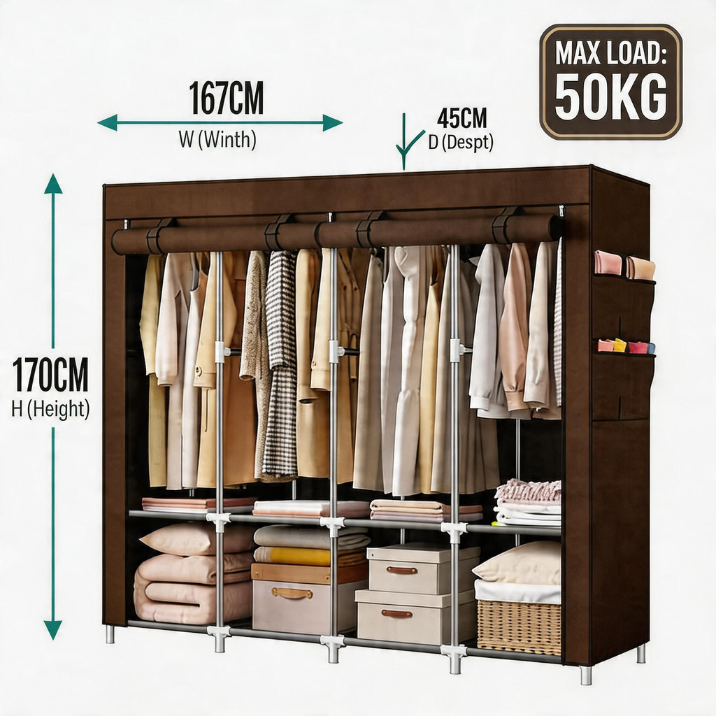 Guarda - Roupa Portátil com Zíper e Capa: Solução ideal para organizar suas roupas!