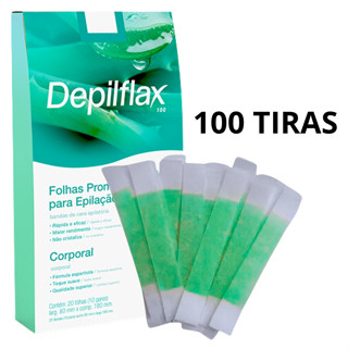 100 Tiras De Cera Pronta Sobrancelhas Buço Aloe Vera Depilflax em Oferta na Shopee