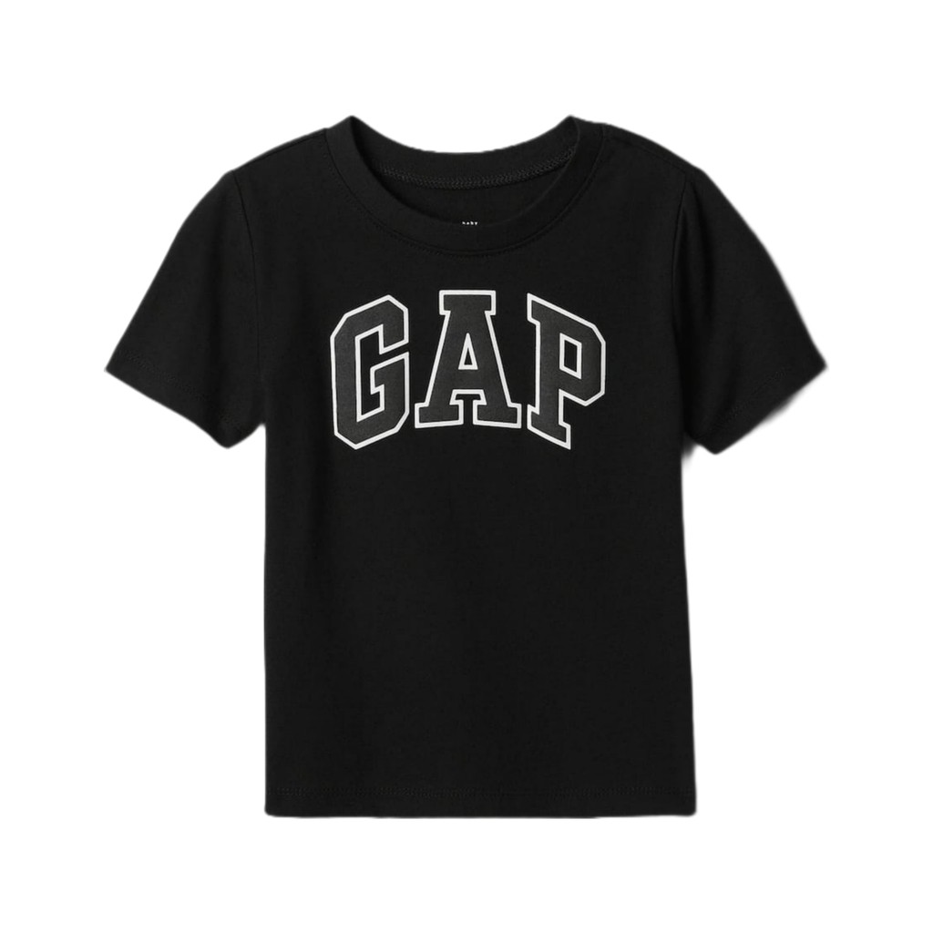 CAMISETA GAP MENINO PRETO LOGO INFANTIL 2 A 5 ANOS