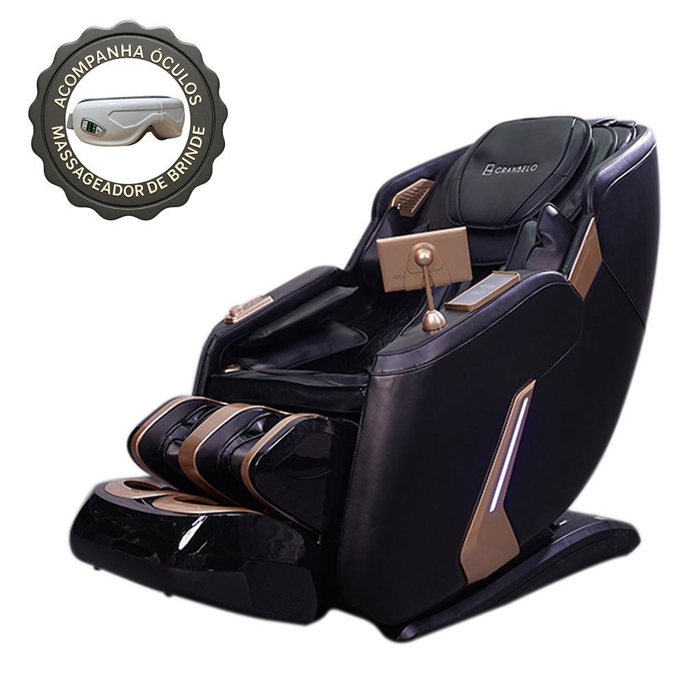 Imagem Poltrona Elétrica 3D Massagem Stark Reclinação Bivolt Tela LCD Touch com Óculos Massageador PU Preto