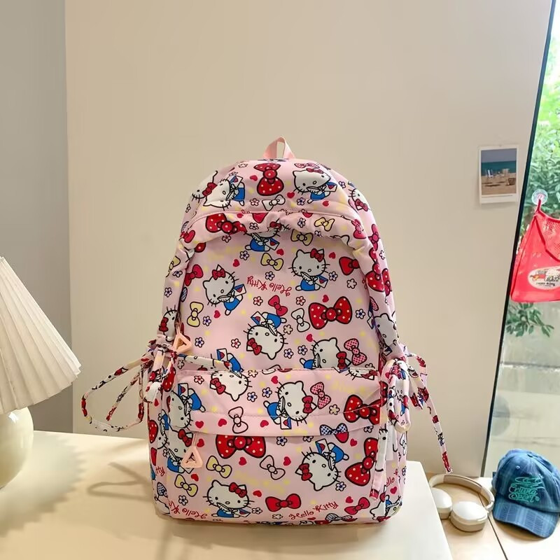 Mochila de Viagem Impermeável de Grande Capacidade com Design Hello Kitty, Adequada para Mulheres em Oferta na Shopee