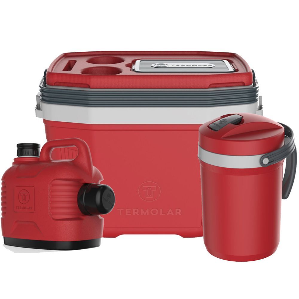 Kit Termolar Praia Caixa Cooler Térmico 20 Litros Jarra Térmica 2,5 Litros Garrafão 5 Litros