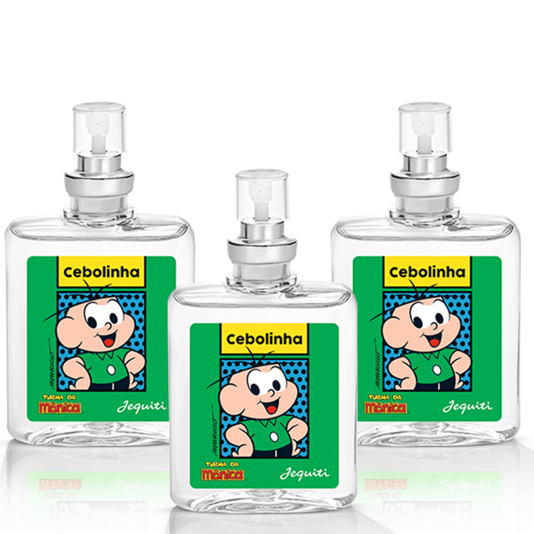 Kit 3 Perfumes Deo Colônia Cebolinha 25ml - Jequiti Turma da Mônica