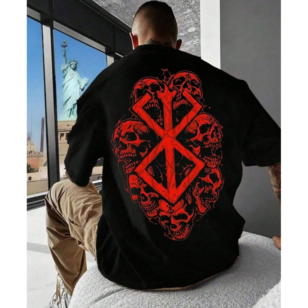Camiseta Oversized Sacrifício Simbol Grande Algodão Streetwear Academia