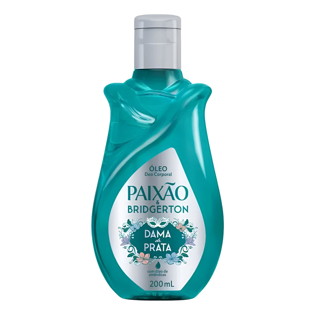 Óleo Corporal Paixão Bridgerton Dama De Prata 200ml Hidratação Intensa Com Amêndoas E Perfume Floral
