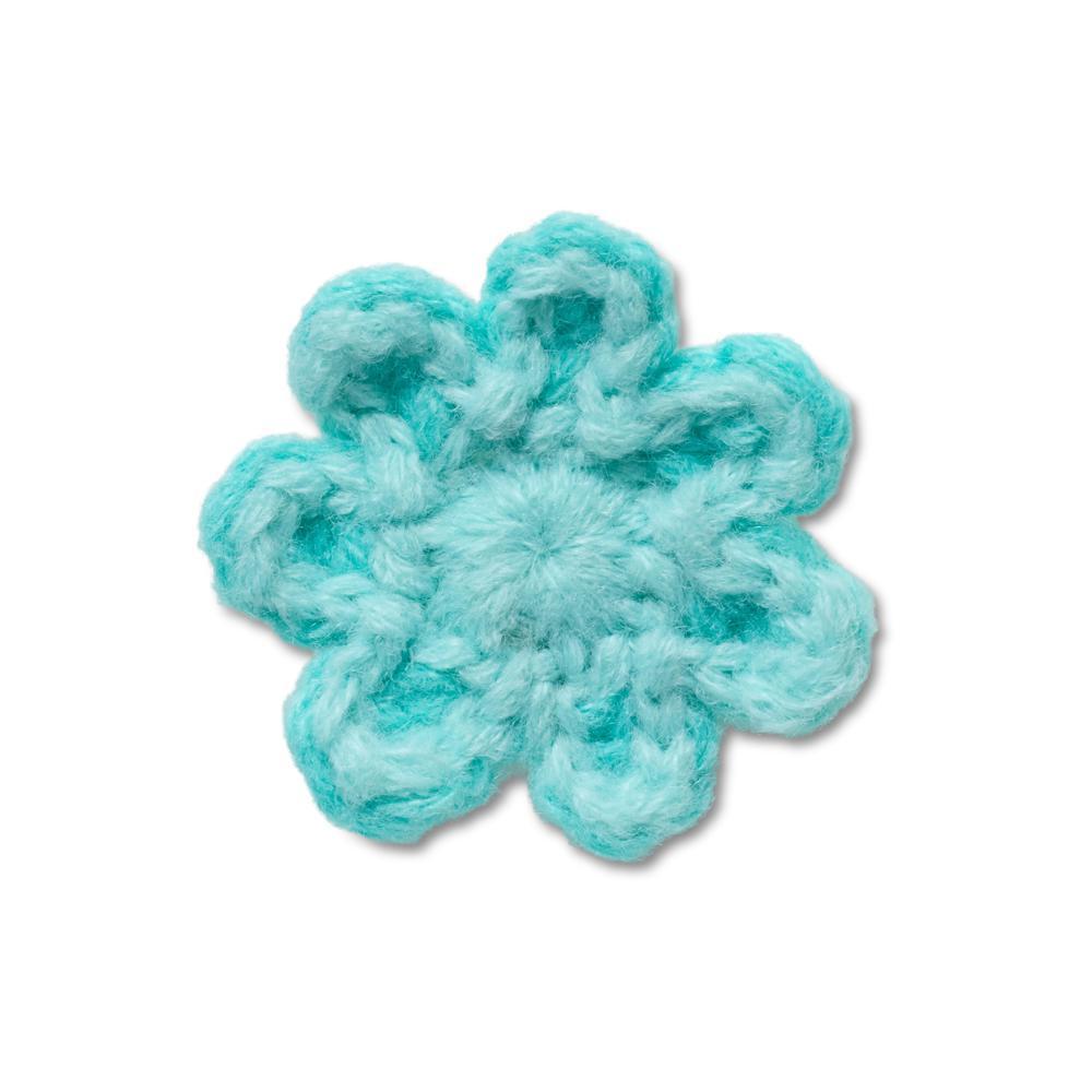 Jibbitz™ Flor Azul de Crochê Única