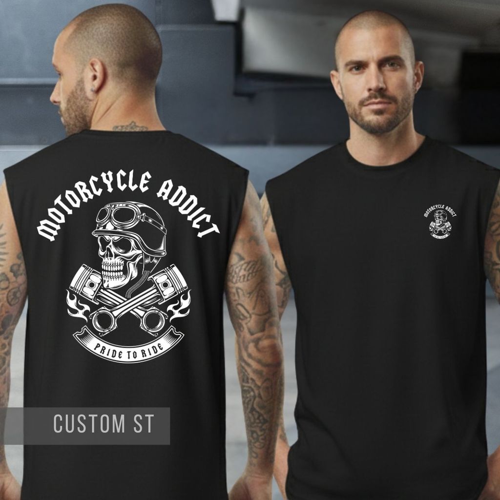 Regata Oversized Motoqueiro Clube Encontro De Moto Caveira Hardcore Motorcycle Addict Pride To Ride