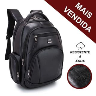 Mochila Executiva em Couro | Unissex, Forte e Alta Capacidade em Oferta na Shopee