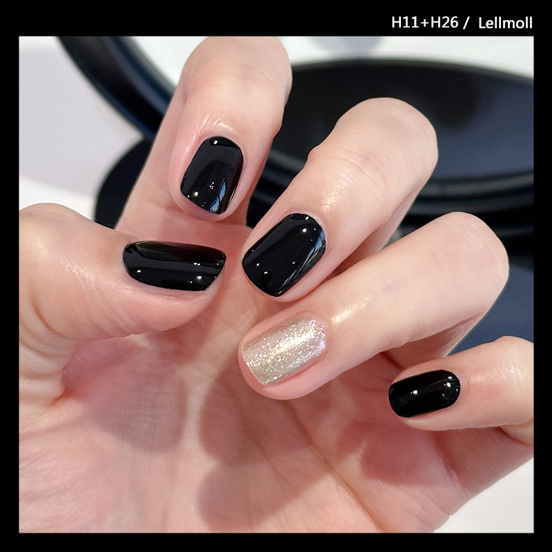 Inodoro/sem cozimento/novício amigável 12free esmalte saudável Lellmoll esmalte preto rasgável secagem rápida