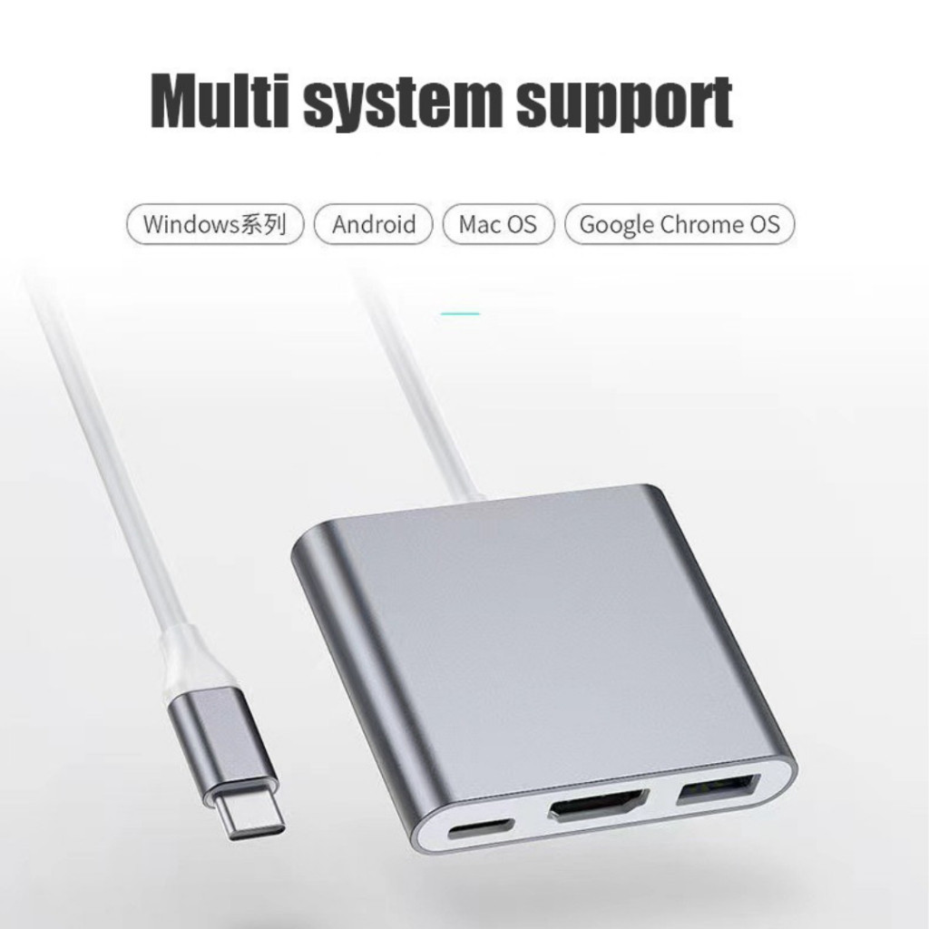 Adaptador Tipo C HUB 3 EM 1 HDMI USB Dex - Compatível com S8 S9 S10 Note 8 9 10 Macbook