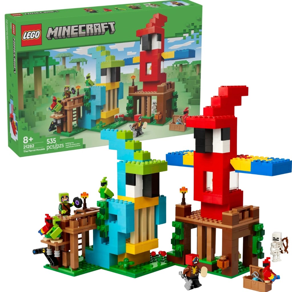 Minecraft As Casas dos Papagaios 535 Peças 21282 - Lego