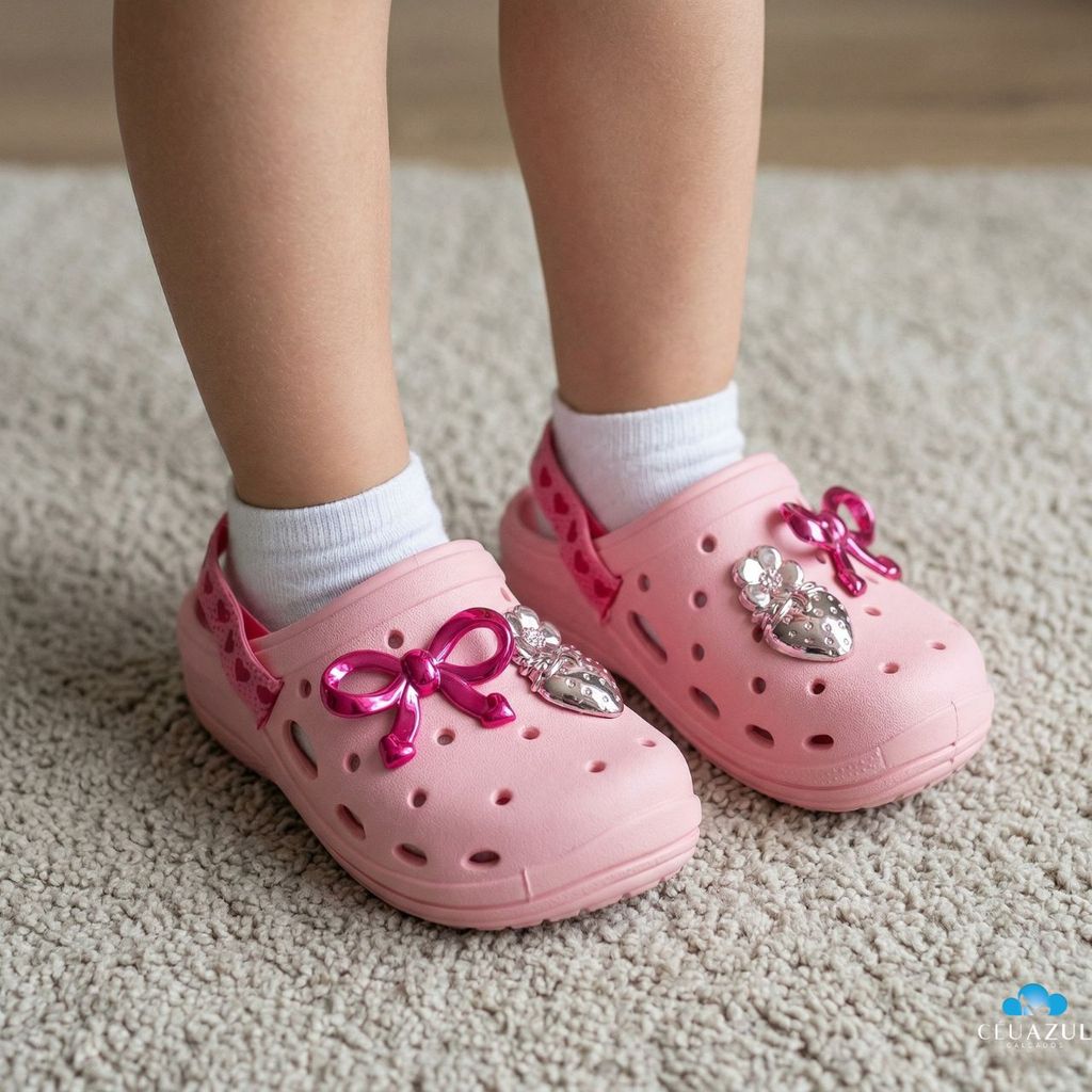 Sandália Clog Infantil Zaxy Nina Daisy Baby Pins Laço Morango Original · foto 2