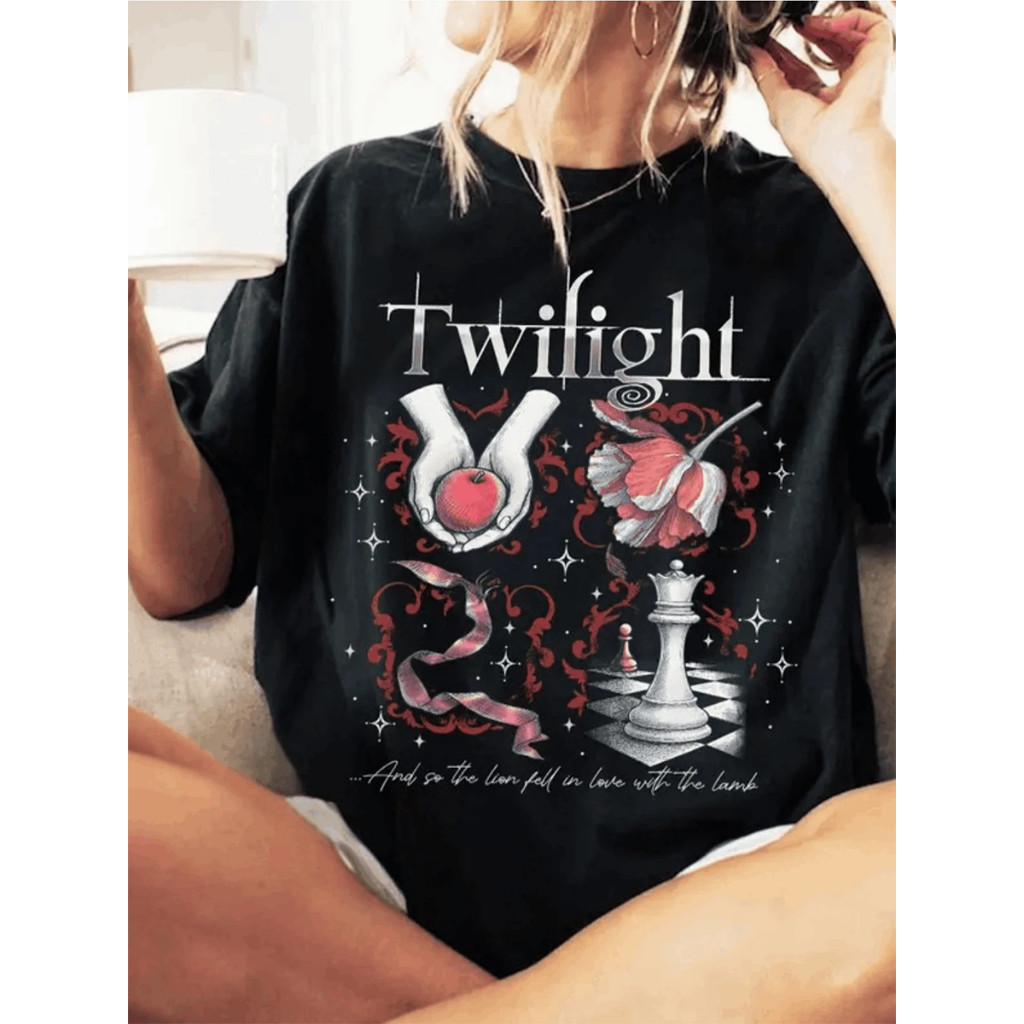 Camiseta Basica e OVERSIZED Twilight Crepusculo Graohic Tee Bela Filme Geek Unissex - Darknezz