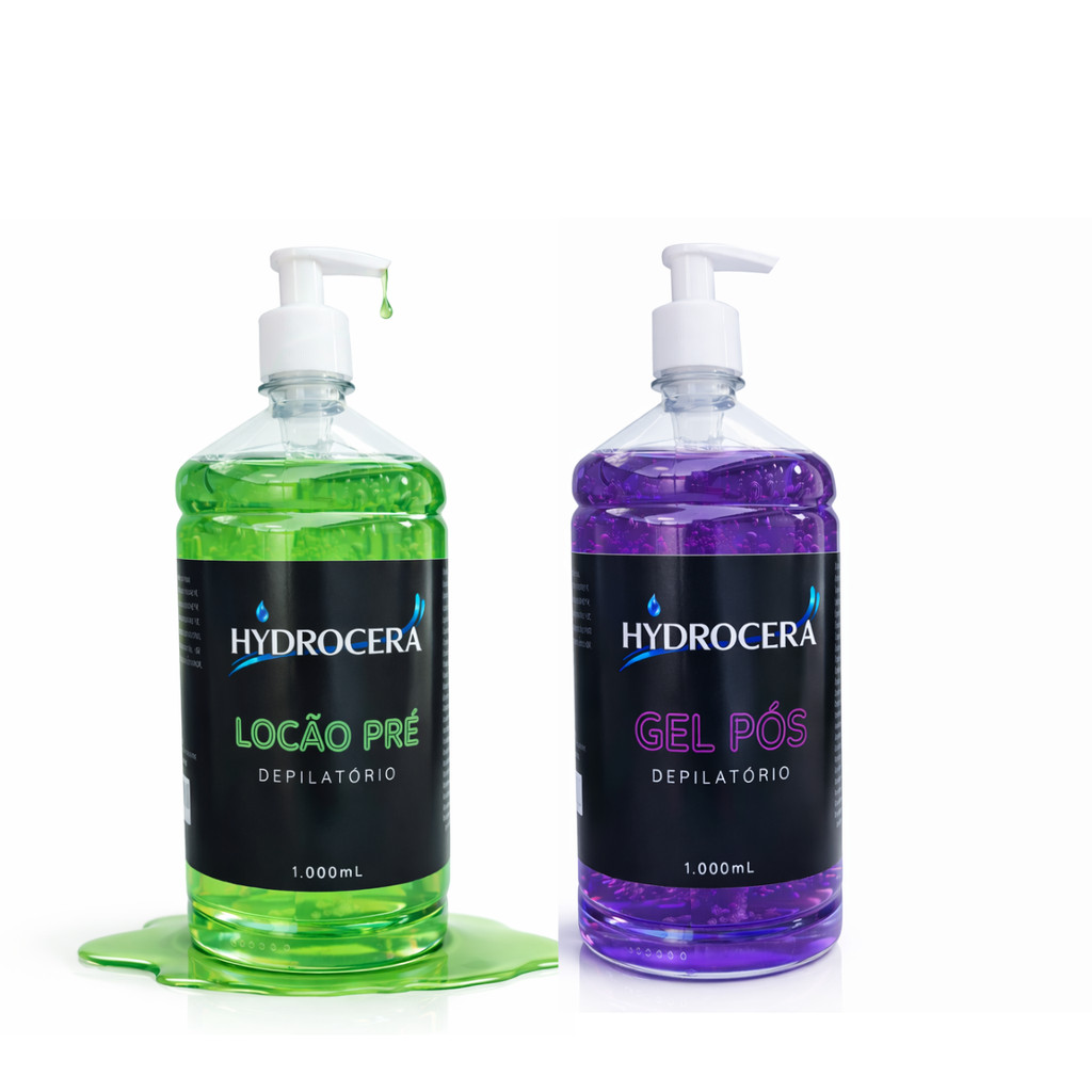Kit Depilatório Hydrocera 1L Pré Depilação + Gel Pós Calmante Profissional