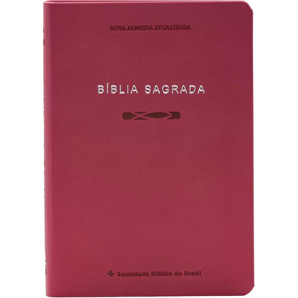 Bíblia Sagrada NAA | Letra Normal | Slim | PJV | Couro Sintético | Pink