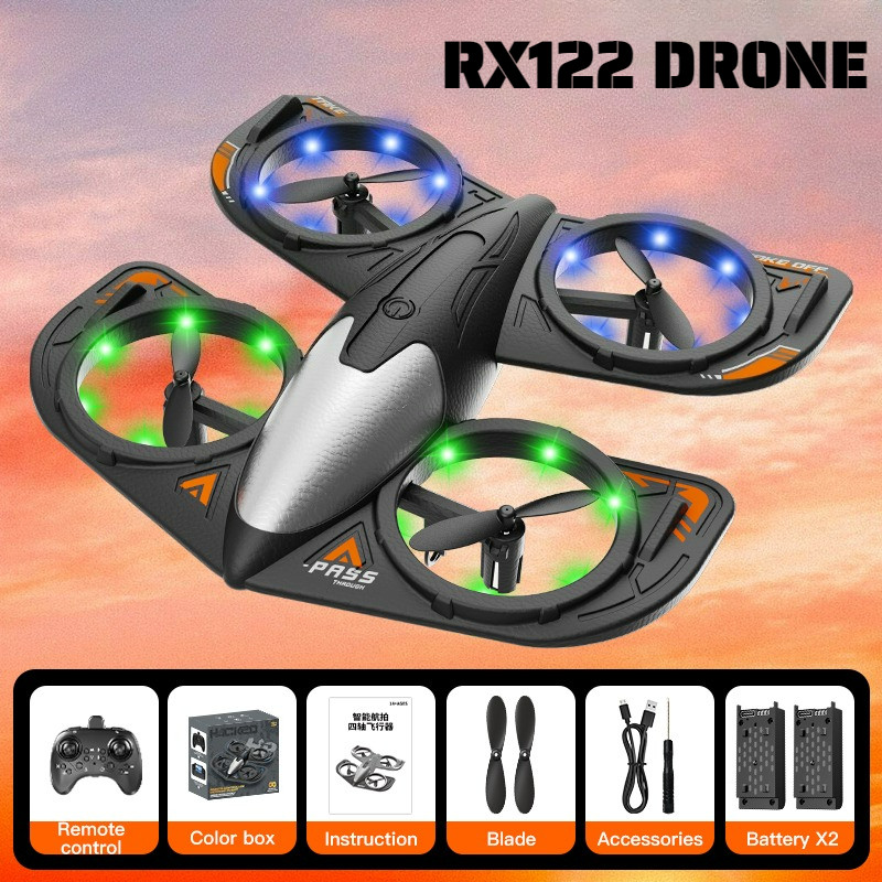 Drone de Espuma RX122 com 2 Baterias de Longa Duração Controle Remoto Incluso Sem tela