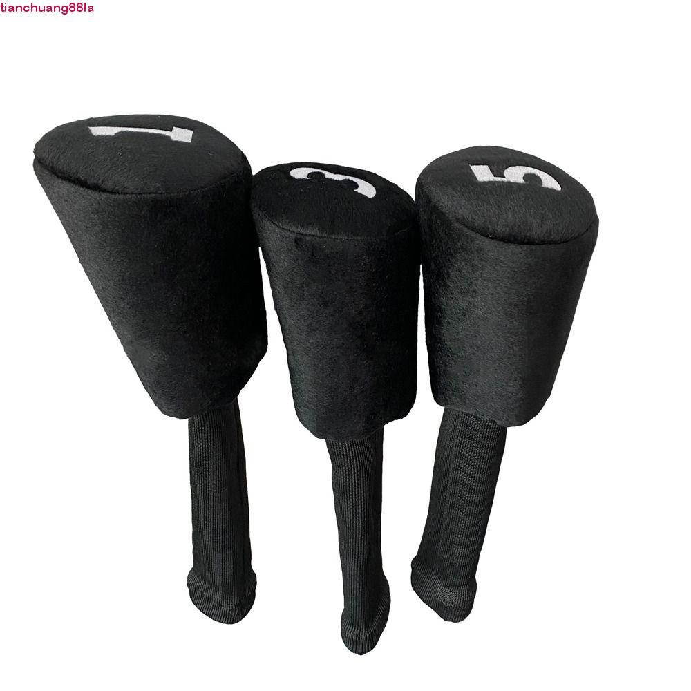 Protetor De Clube De Golfe TIANCHUANG , Capas De Cabeça De Pescoço Longo Com Etiqueta Numérica Pretas À Prova De Sujeira