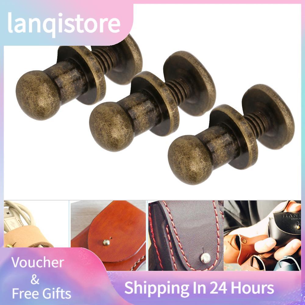 Lanqistore 20 peças botão de rebite de unha de cobre sólido de cabeça redonda 7x5mm faça você mesmo ponto parafuso para