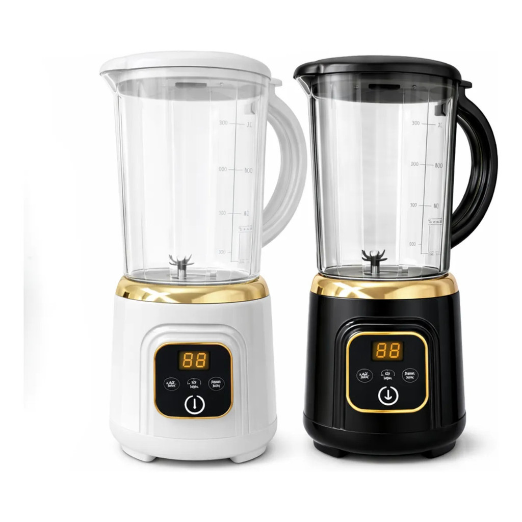 Mini Liquidificador Portátil 1L Elétrico Recarregável USB Digital Potente Para Suco e Vitamina