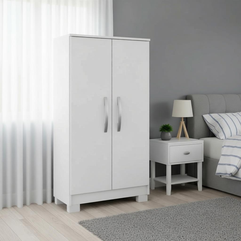 Multiuso Armário 2 Portas Branco em MDP Compacto Moderno Repleta