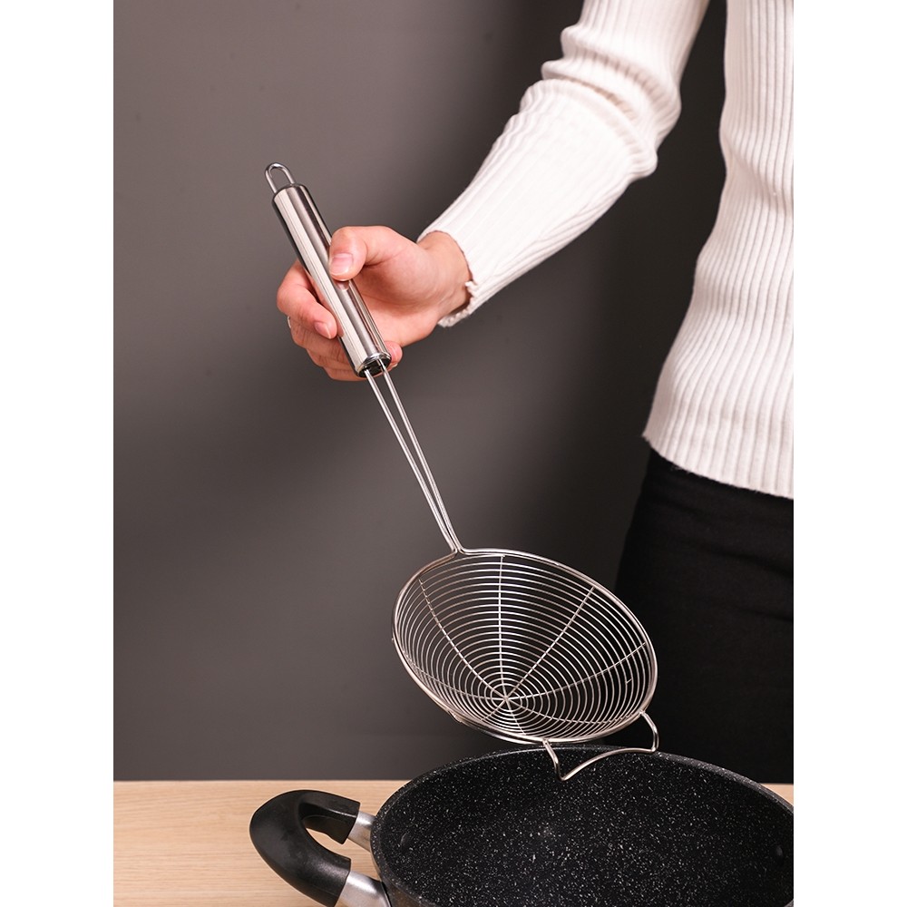 Colher de peixe com gancho 304 aço inoxidável panela quente colher carne panela quente especial coador cerca pesca macar