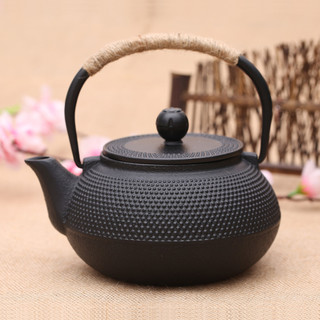 Bule de ferro fundido, chaleira de ferro não revestida, estilo japonês, chaleira artesanal do sul, 0.9L, retrô, saúde, p