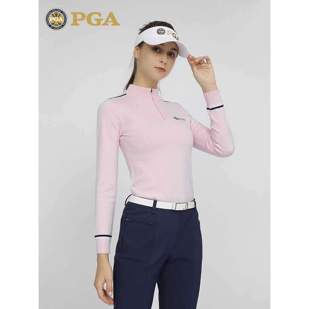 [2 itens 50% de desconto] American PGA Golf Clothing Suéter feminino outono novo produto de malha de lã de manga comprid