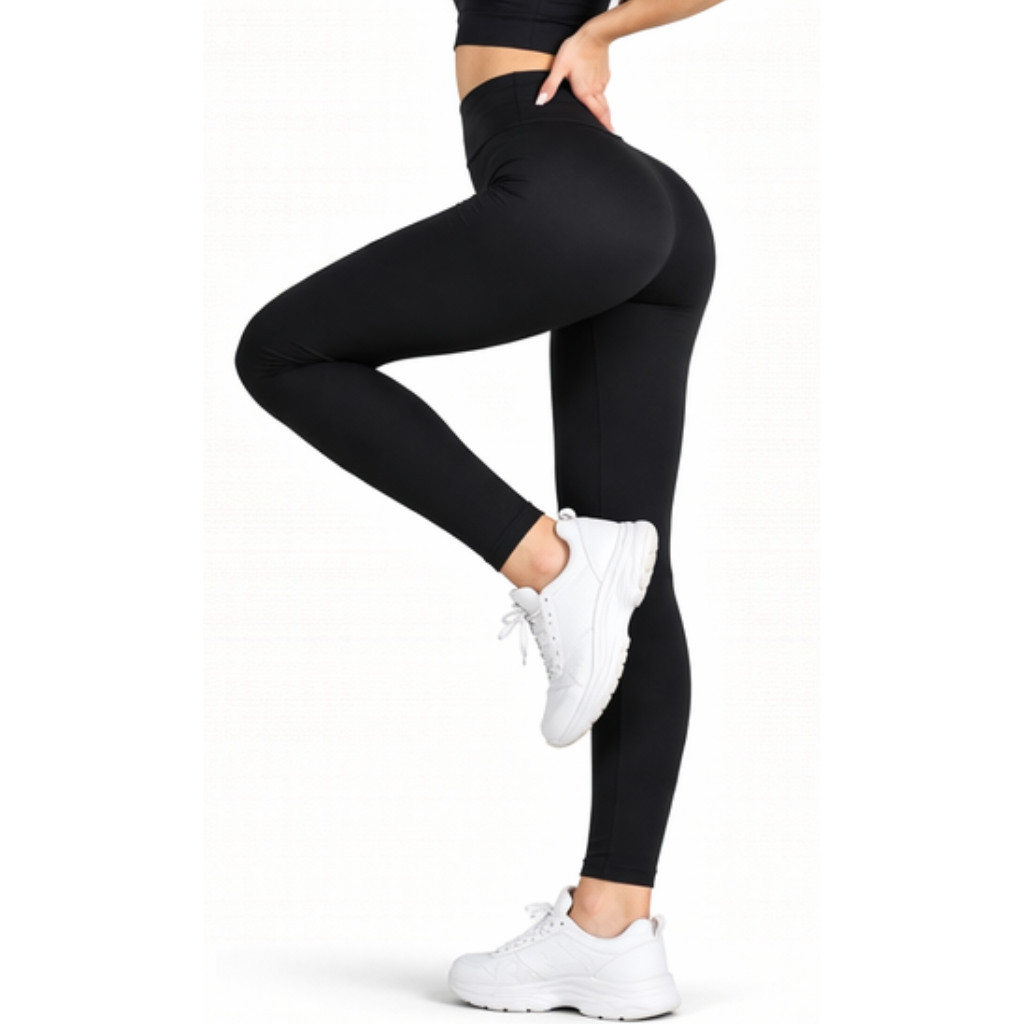 Calça Legging Poliamida Feminina de Academia Zero Transparência Alta Compressão Cintura Alta