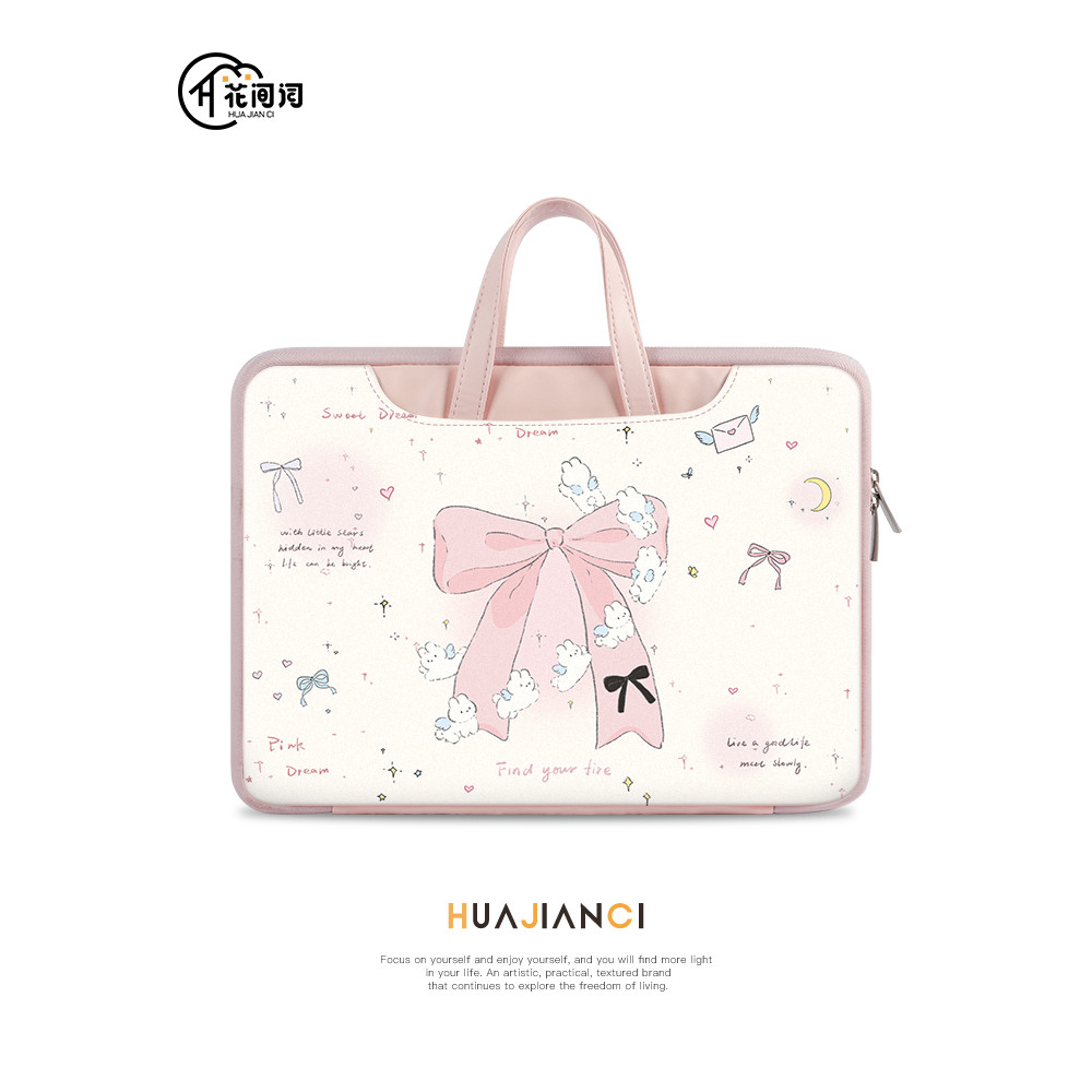 Flor palavra arco bolsa para computador portátil feminina adequada para Huawei matebook14 capa protetora Apple macbook 1