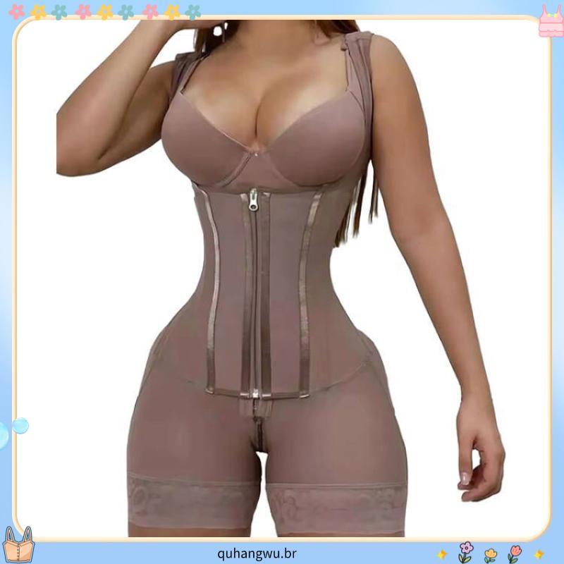 WECHERY Full Shaper Body Alta Compressão Pós-Cirurgia Shapewear Bodysuit Feminino Espartilho