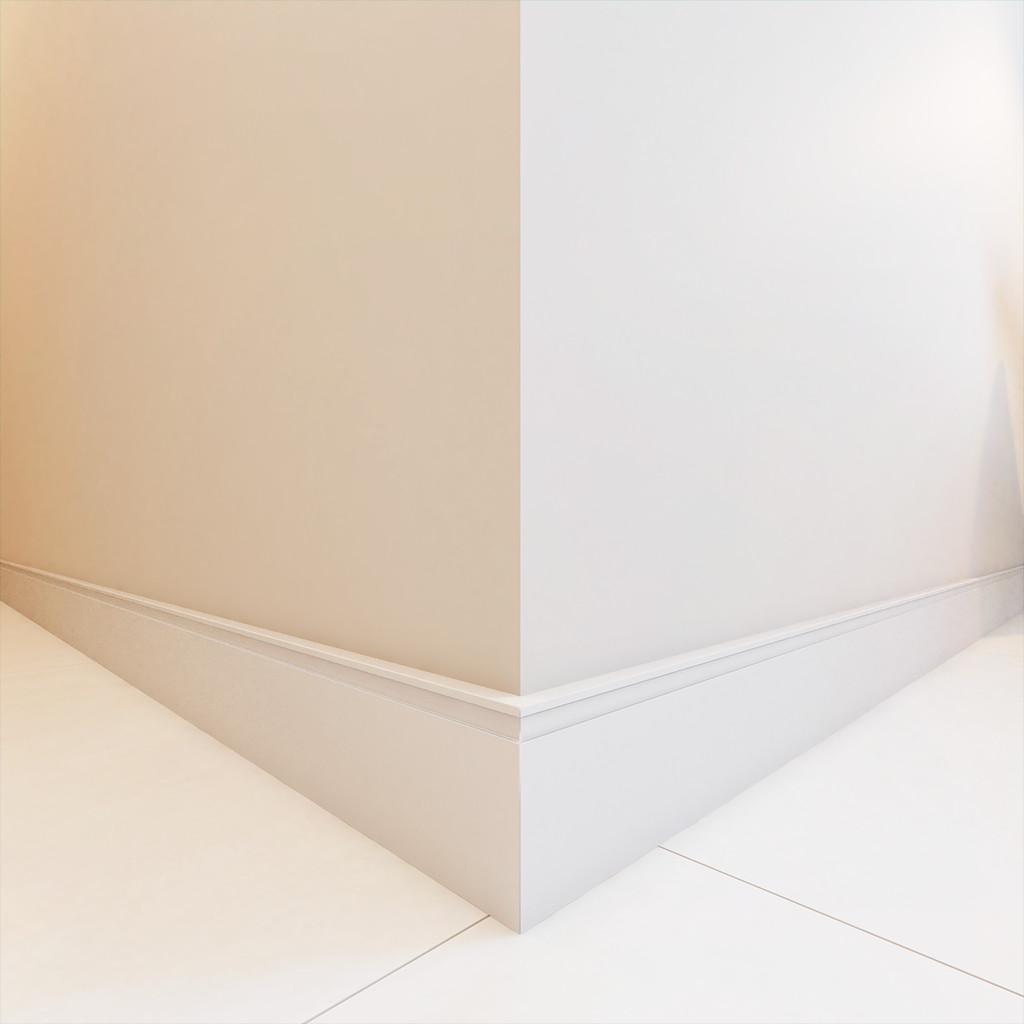 Kit 5 Rodapé MDF 7cm Friso Laminado 4,5 Metros Madeira Sala Quarto Cozinha Parede Pronto Instalar