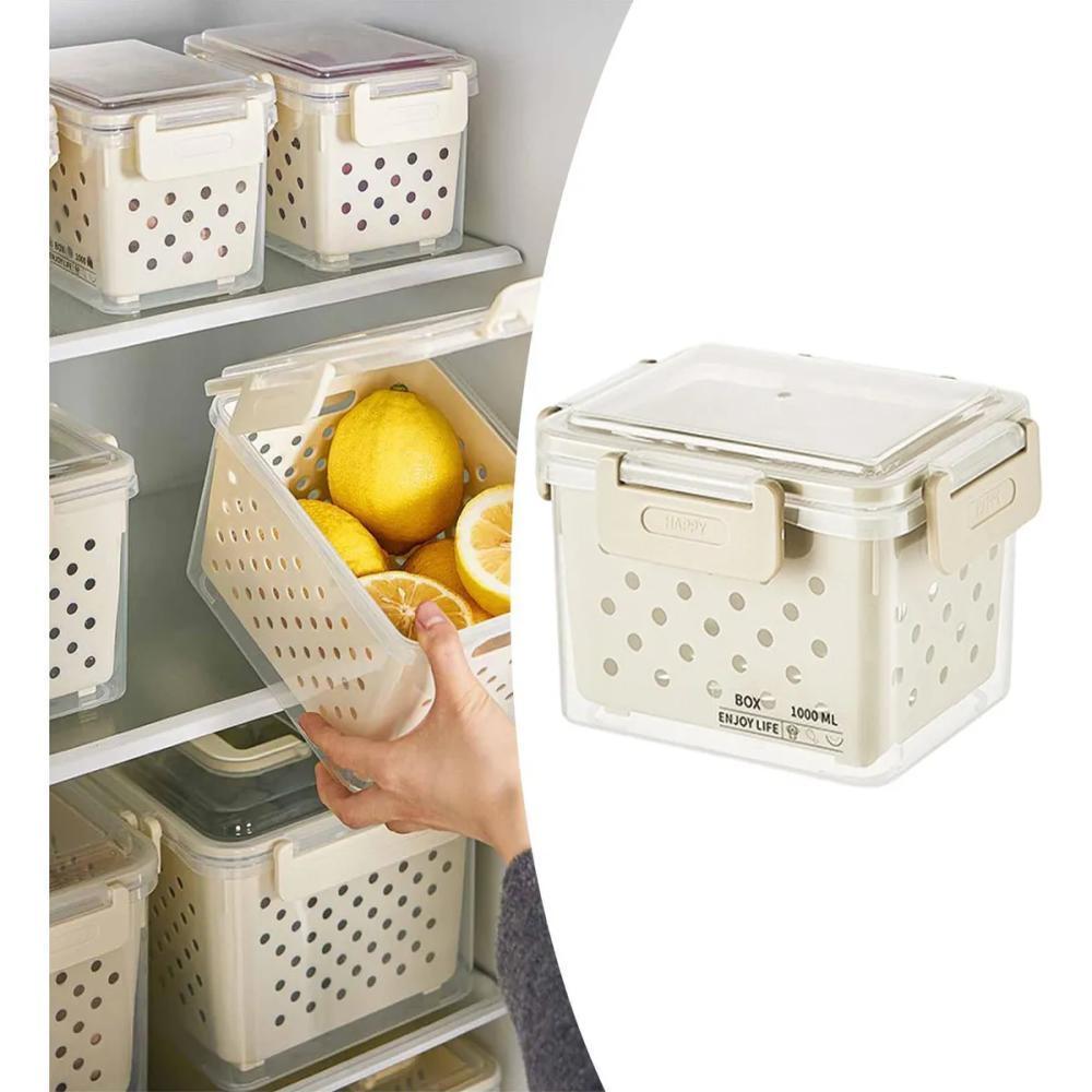 Kit 5 Organizadores Potes Hermeticos Geladeira Alimentos Vegetais--1276