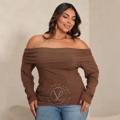 Blusa Plus Size Manga Longa Estilosa Feminina Inverno G1 G2 G3