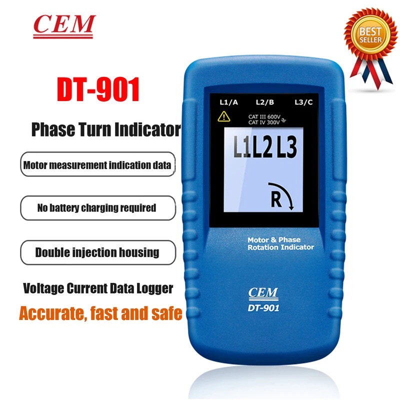 Venda Flash Indicador De Rotação De Fase CEM DT-901-902 Direção De Sequência De Corrente Alternativa Elétrica Trifásica