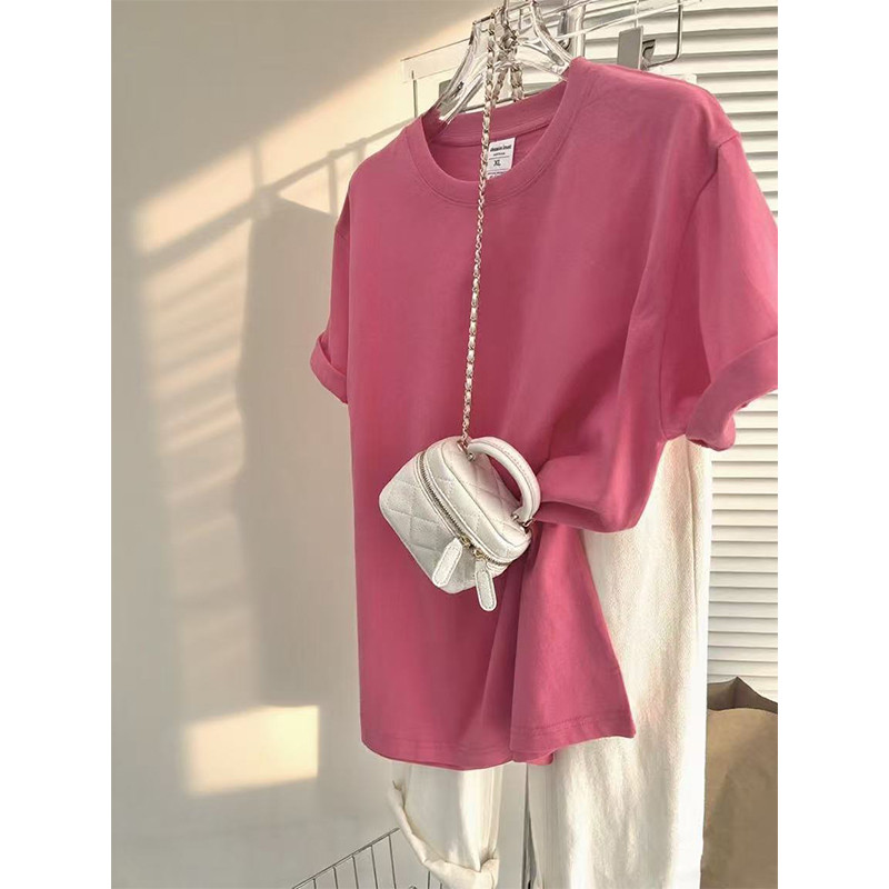 Branco rosa vermelho dragão fruta cor ombro positivo manga curta camiseta feminina verão 2026 Design de venda quente nic