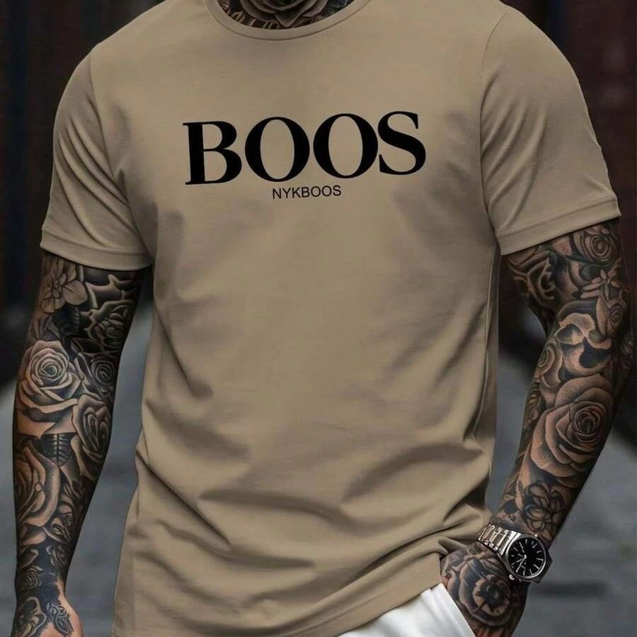 Camiseta Masculina Importada Bo..os Camisa 100% Algodão Moda Verão Gola Reforçada Premium — imagem 1