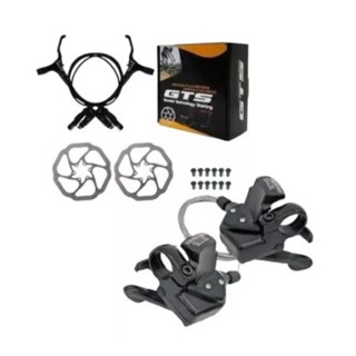Freio Á Disco Hidráulico gts Completo + Par de Passador trocador Gts 7v / 8v para bike bicicleta em Oferta na Shopee