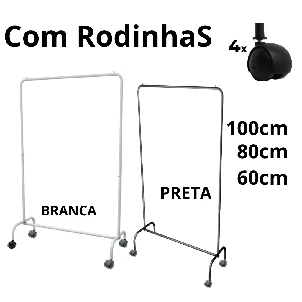 Arara Desfile Cabideiro Com Rodinhas Articulada em Oferta na Shopee