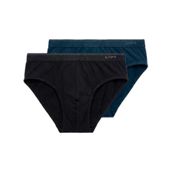 Kit com 2 Cuecas Slip Lupo 485-003 Colorido