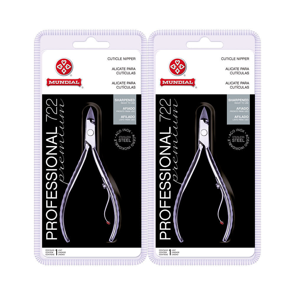 Kit Alicate de Cutícula Mundial Inox 722 Cabo Curto 2 unidades em Oferta na Shopee