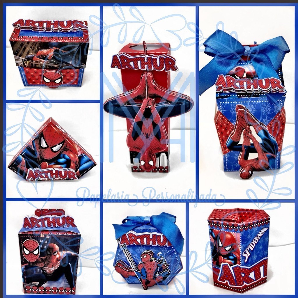 Kit Festa | Aniversário Homem aranha 4 Lembrancinha Personalizado  50 Unidades Festa Facil