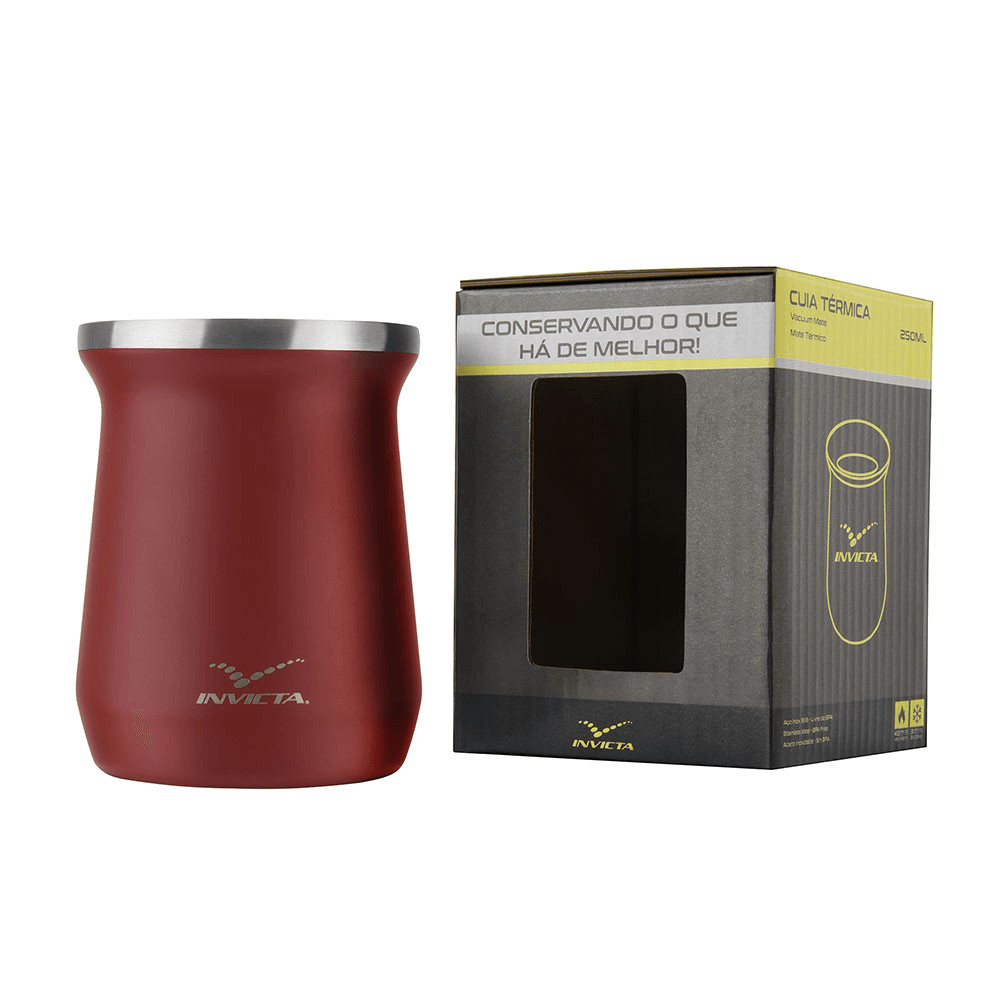 Detalhes do Cuia Térmica 250ml Vermelho Invicta