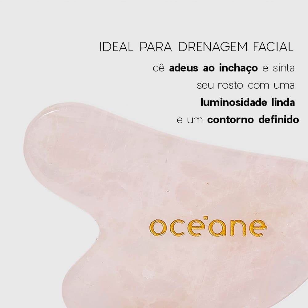 Detalhes do Massageador Facial e Corporal de Quartzo Rosa - Rose Quartz Gua Sha