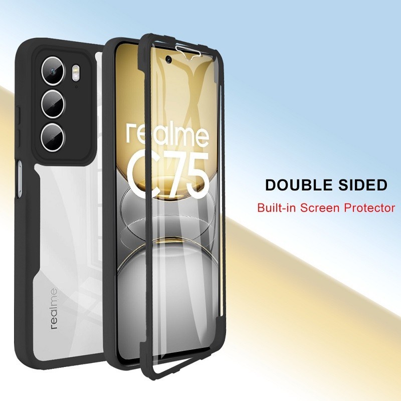 360 Proteção De Corpo Inteiro À Prova De Choque Frontal + Traseira Caso Para Realme C75 C75x 14 14X Capa Protetora Do Te