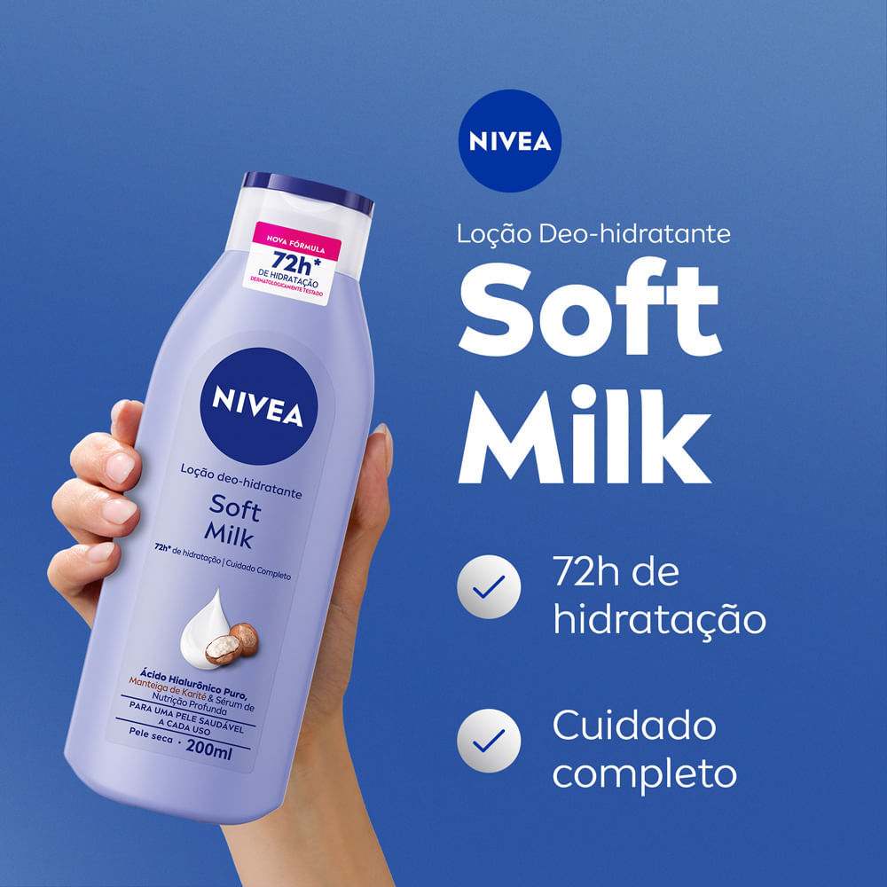 Detalhes do Hidratante Desodorante Nivea Soft Milk 200ml