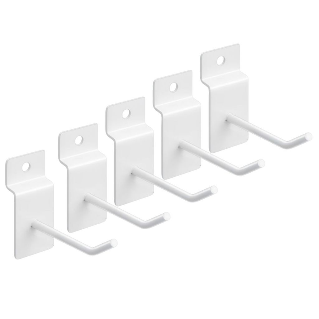KIT 50 GANCHO PARA PAINEL CANALETADO COR BRANCO 5CM