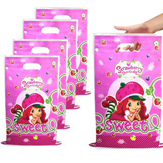 50 Pçs Novo Morango Doce Menina Temático Bolsa Sacos De Doces Saque Saco Festa De Aniversário Presente Embalagem Bebê Cr em Oferta na Shopee